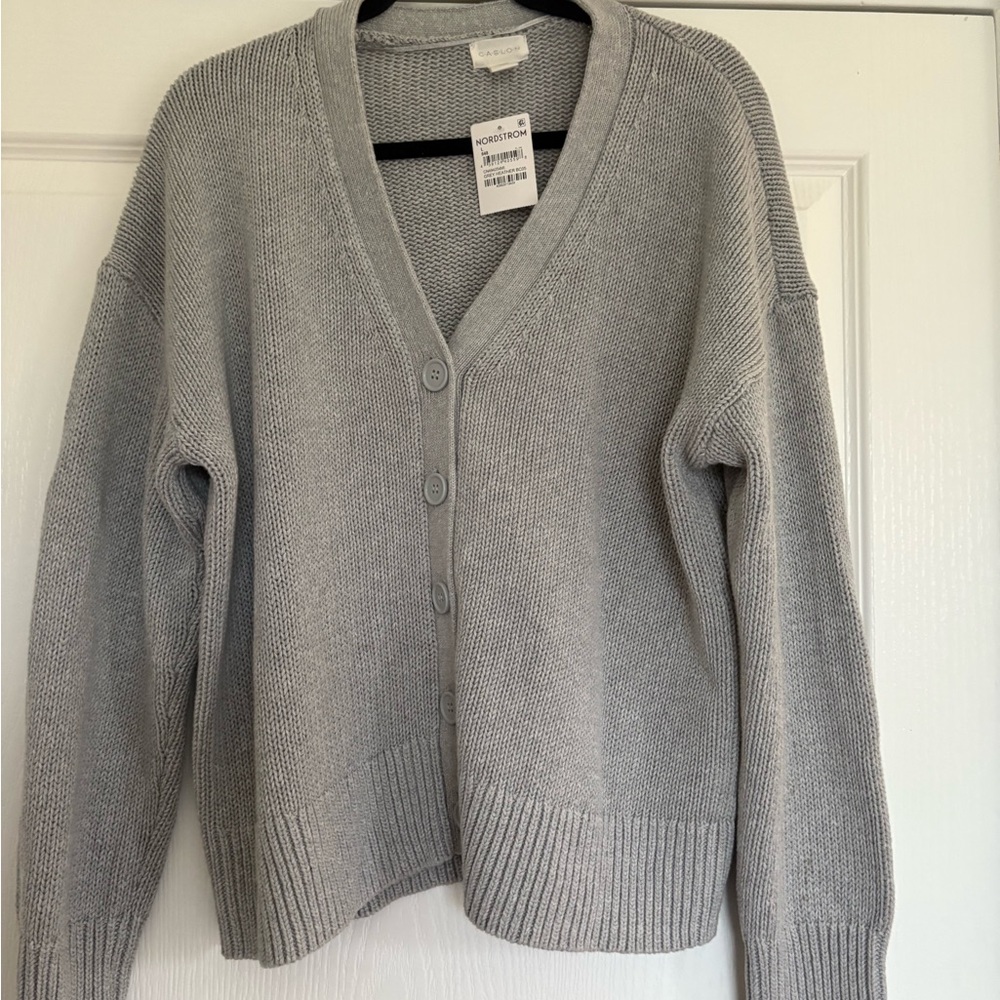 Caslon Light Gray Button-Up Cardigan - Picture 7 of 8